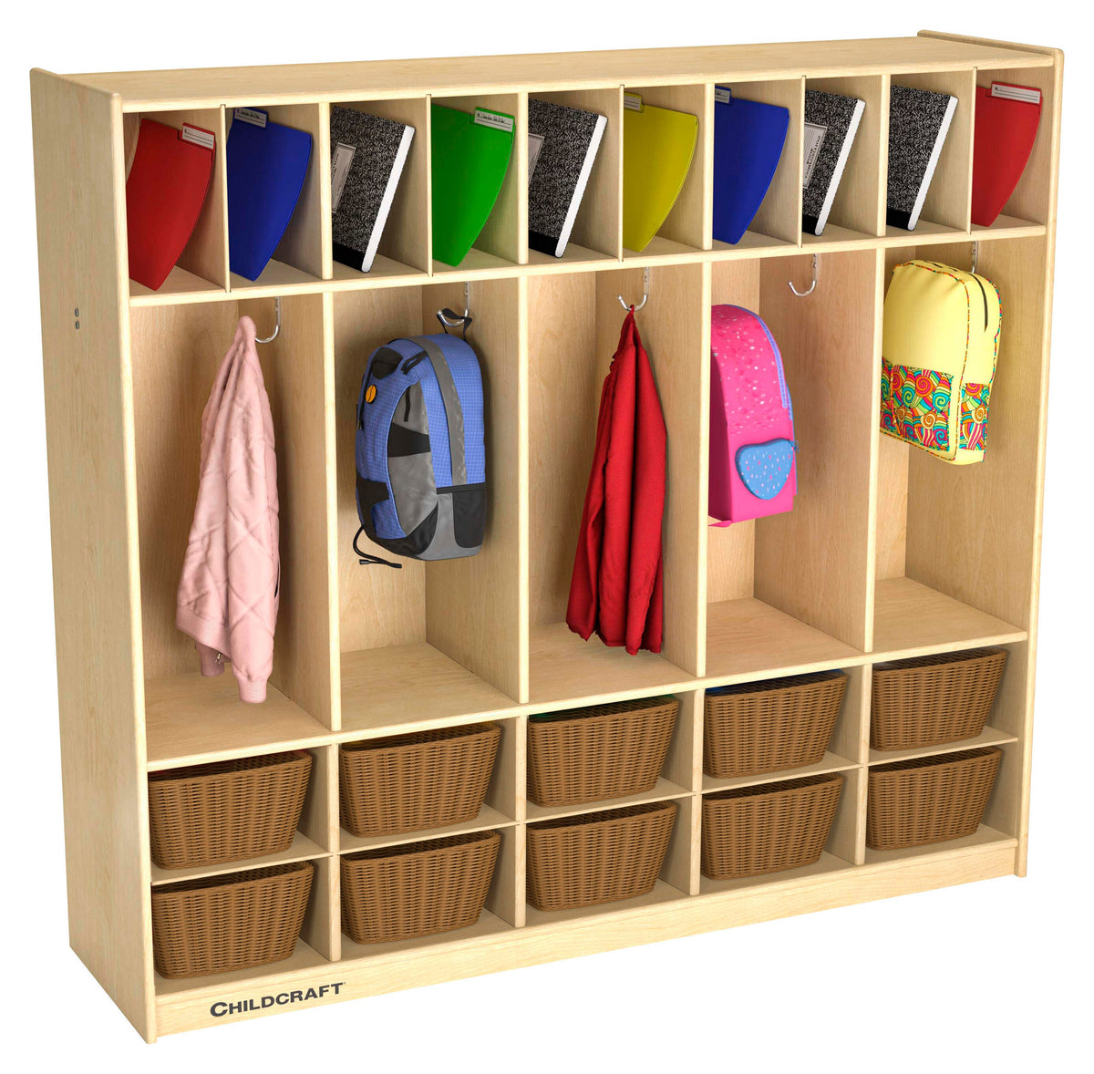 KIT - COAT LOCKER DOUBLE BIN 10 CUBBY WITH BASKETS