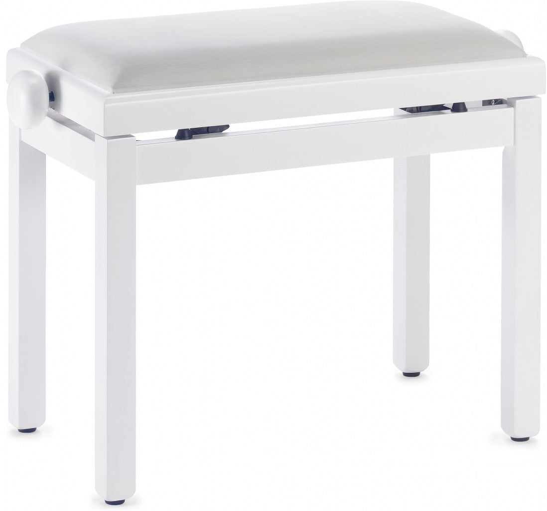 Stagg PBF39 adjustable piano stool - Matt white, with white velour seat
