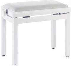 Stagg PBF39 adjustable piano stool - Matt white, with white velour seat