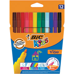 Pen Bic Visa Fibre Tip Fine Pk12