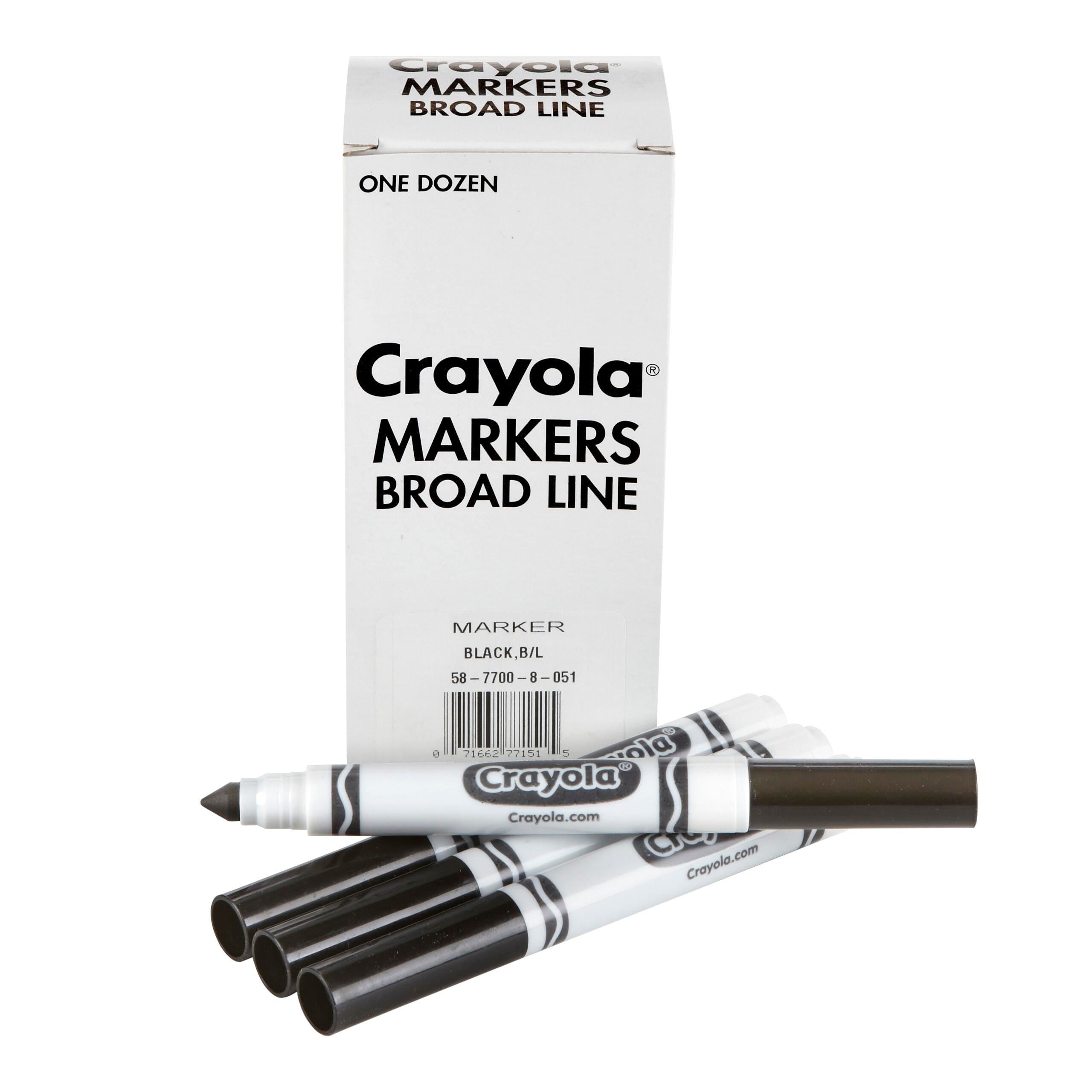 MARKERS CRAYOLA ORIGINAL BROAD LINE BLACK REFILL PACK OF 12
