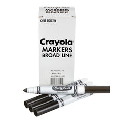 MARKERS CRAYOLA ORIGINAL BROAD LINE BLACK REFILL PACK OF 12