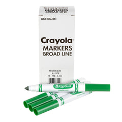MARKERS CRAYOLA ORIGINAL BROAD LINE GREEN REFILL PACK OF 12