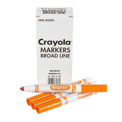 MARKERS CRAYOLA ORIGINAL BROAD LINE ORANGE REFILL PACK OF 12