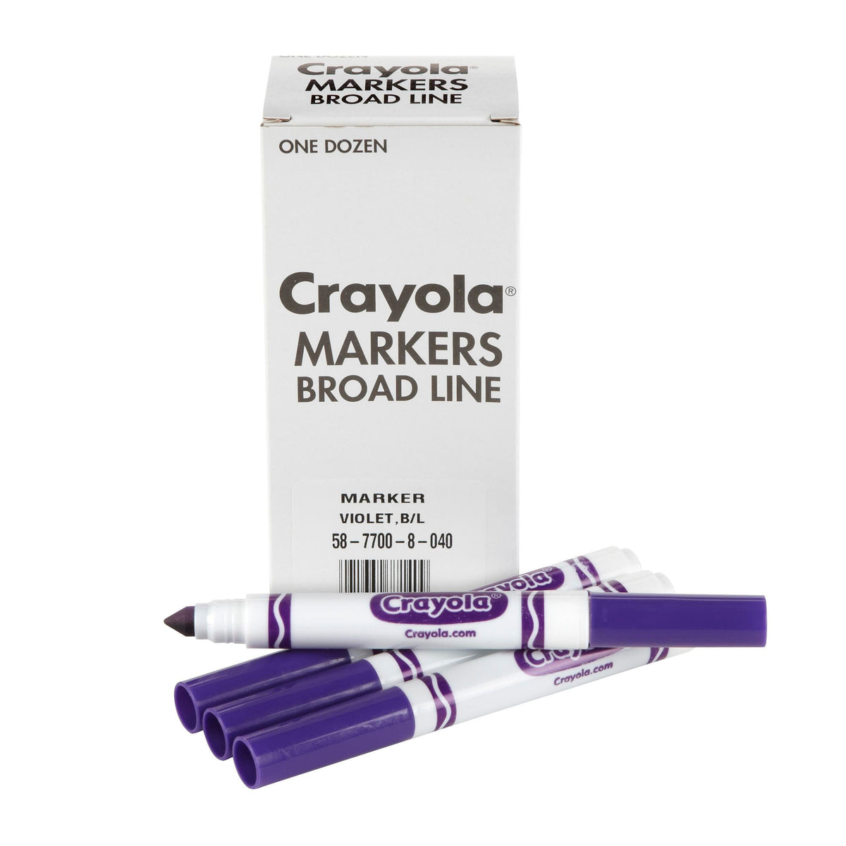 MARKERS CRAYOLA ORIGINAL BROAD LINE VIOLET REFILL PACK OF 12