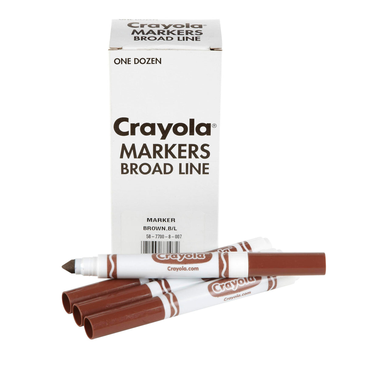MARKERS CRAYOLA ORIGINAL BROAD LINE BROWN REFILL PACK OF 12