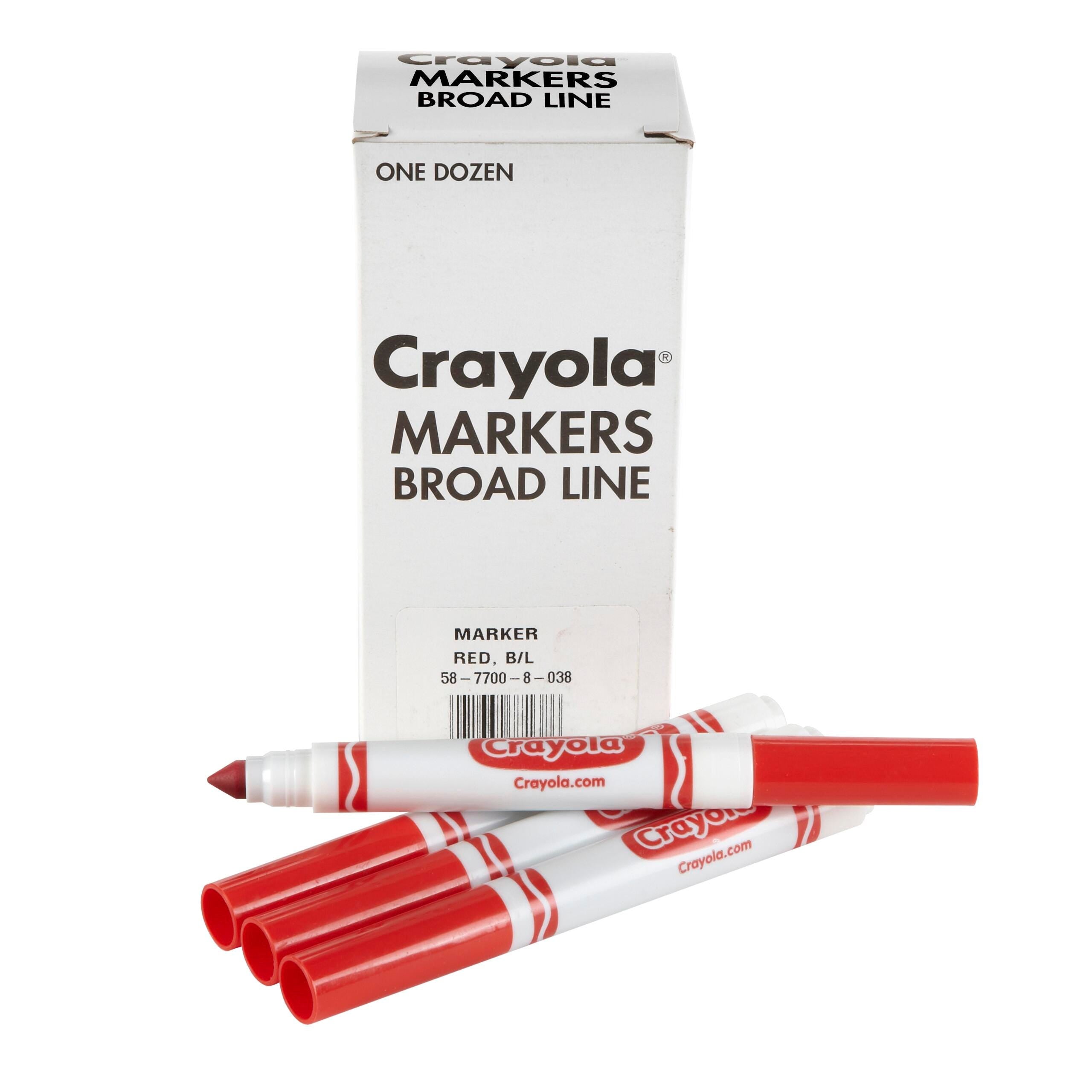 MARKERS CRAYOLA ORIGINAL BROAD LINE RED REFILL PACK OF 12