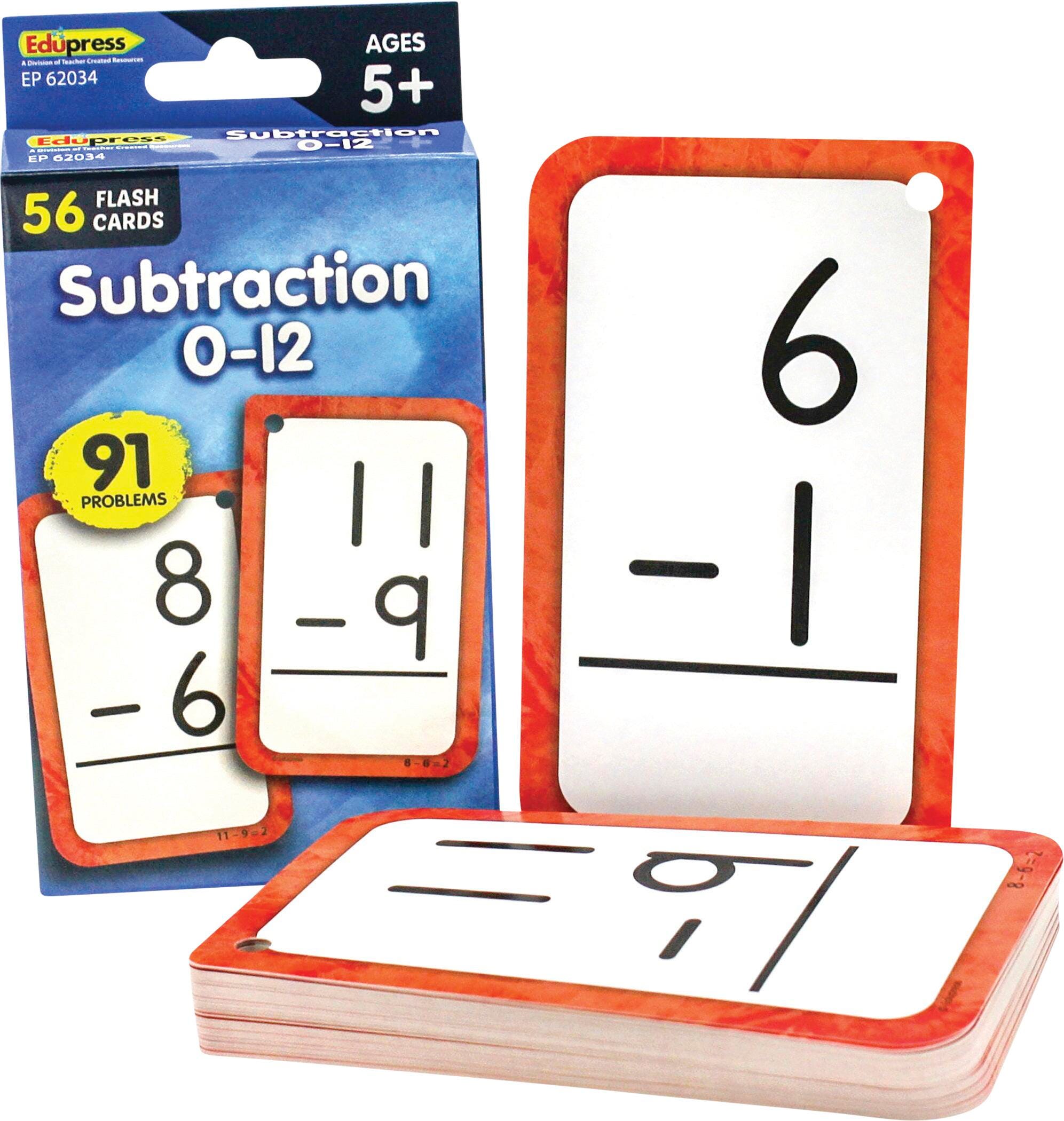 FLASHCARDS - TEACHER CREATED RESOURCES - SUBTRACTION - 56 CARDS