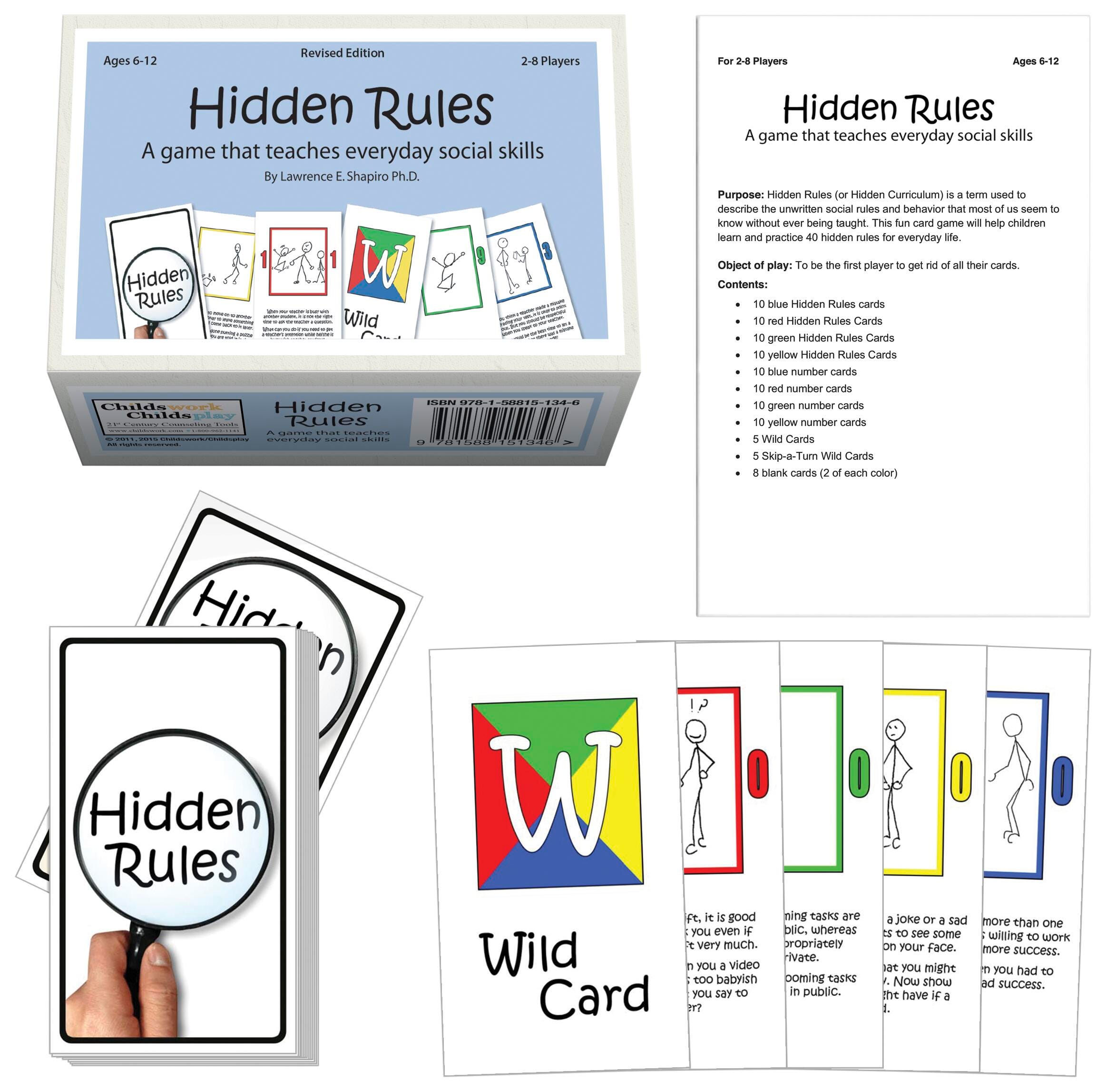 CARD GAME - PREVENTION PRODUCTS AND SERVICES - HIDDEN RULES - EVERY DAY SOCIAL SKILLS