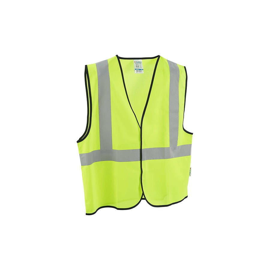 SAFETY VEST - CLASS 2 HI-VIS - SOLID POLYESTER - LIME - L/XL