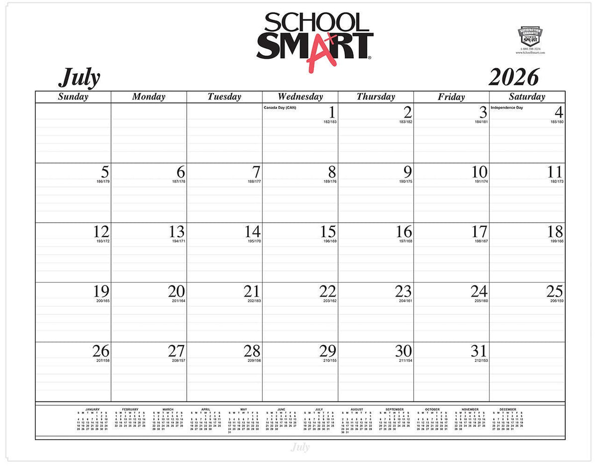 CALENDAR DESK PAD REFILL SCHOOL SMART 14 MONTH 22X17 IN JULY26-AUG27