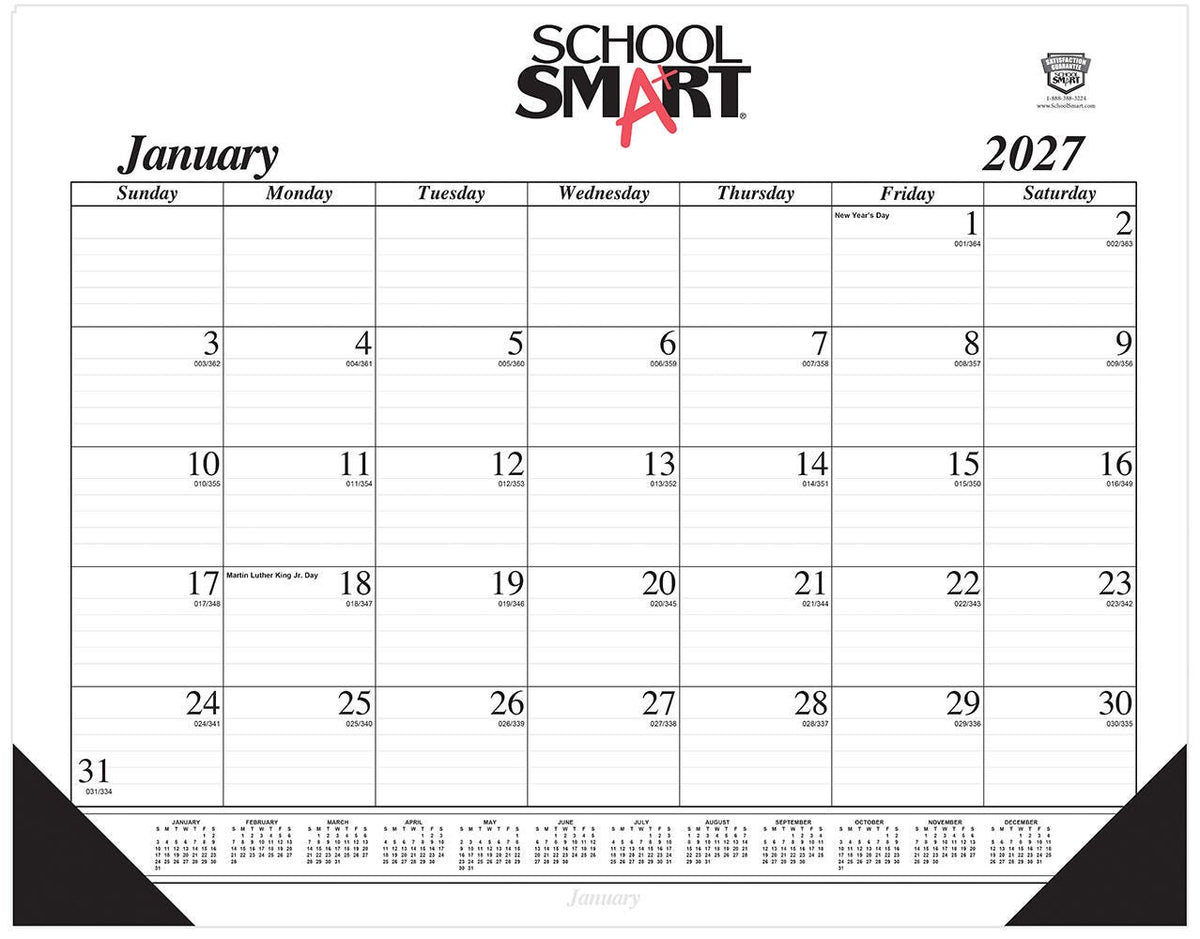CALENDAR DESK PAD SCHOOL SMART 12 MONTH 22X17 IN JAN-DEC 2027