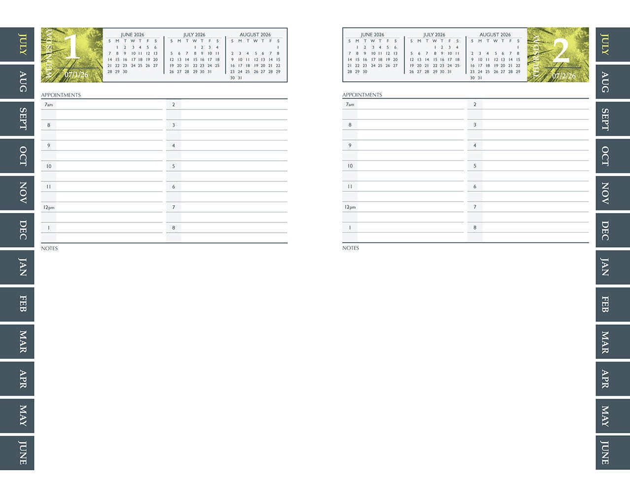 CALENDAR ACADEMIC WEEKLY 12 MONTH 5.5X8.5 IN H AND S JULY26-JUN27