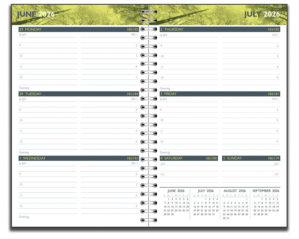 CALENDAR ACADEMIC WEEKLY 13 MONTH 5X8 IN H AND S JULY26-JULY27