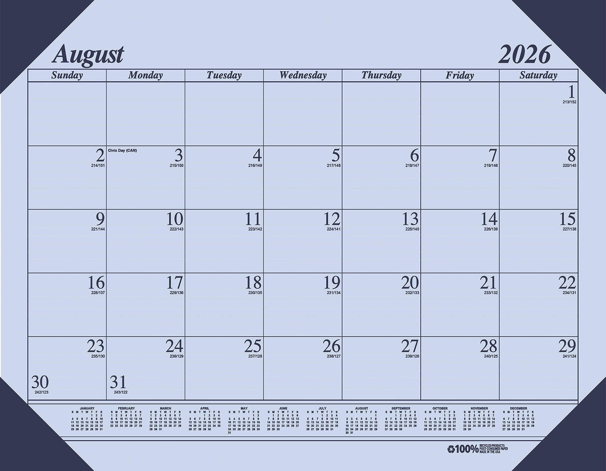 CALENDAR ACADEMIC 12 MONTH 18.5X13 IN ECO ORCHID AUG26-JULY27