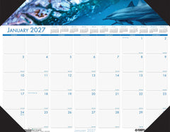 CALENDAR DESK PAD 12 MONTH 22X17 IN SEA LIFE JAN-DEC 2027