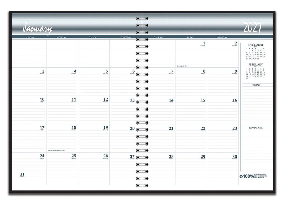 PLANNER CALENDAR 24 MONTH 8.5X11 IN BLACK 26-27