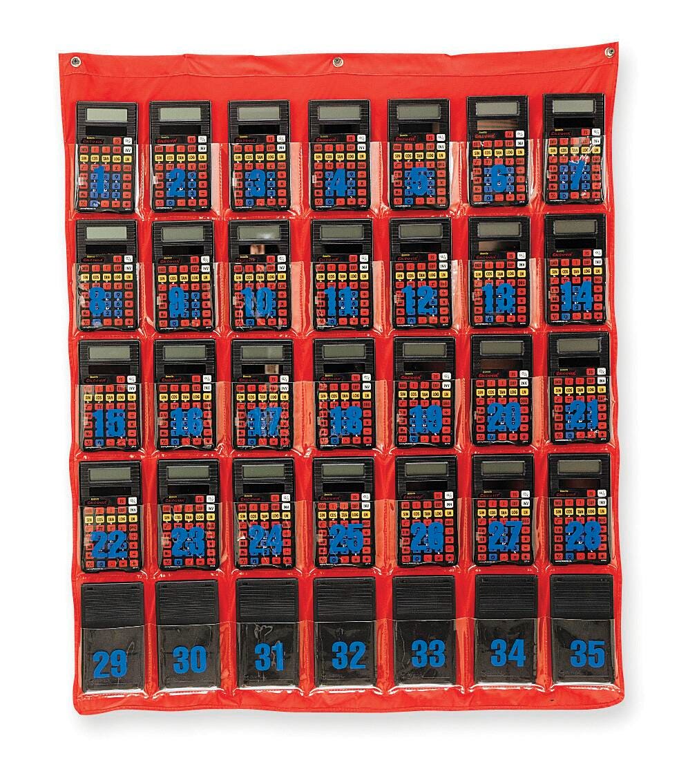 POCKET CHART MULTI USE STORAGE 29X36 IN RED