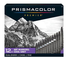 MARKERS PRISMACOLOR PREMIER DBL END ASST COOL GRAY SET OF 12