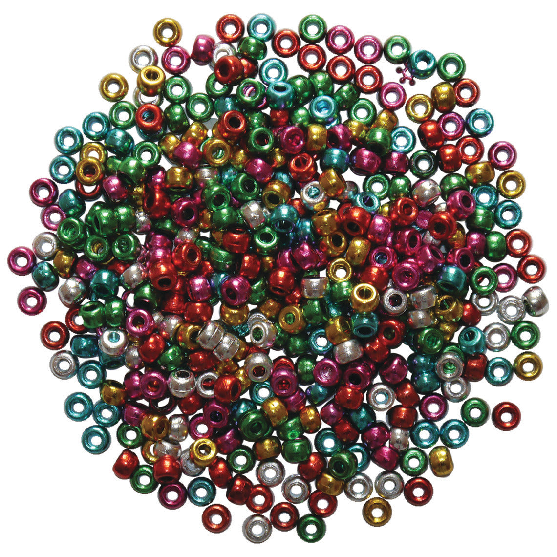 Pony Beads 125G/Pk500 Metallic