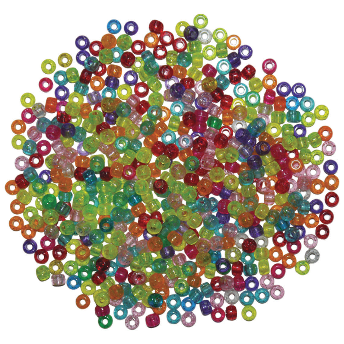 Pony Beads 125G/Pk500 Glitter