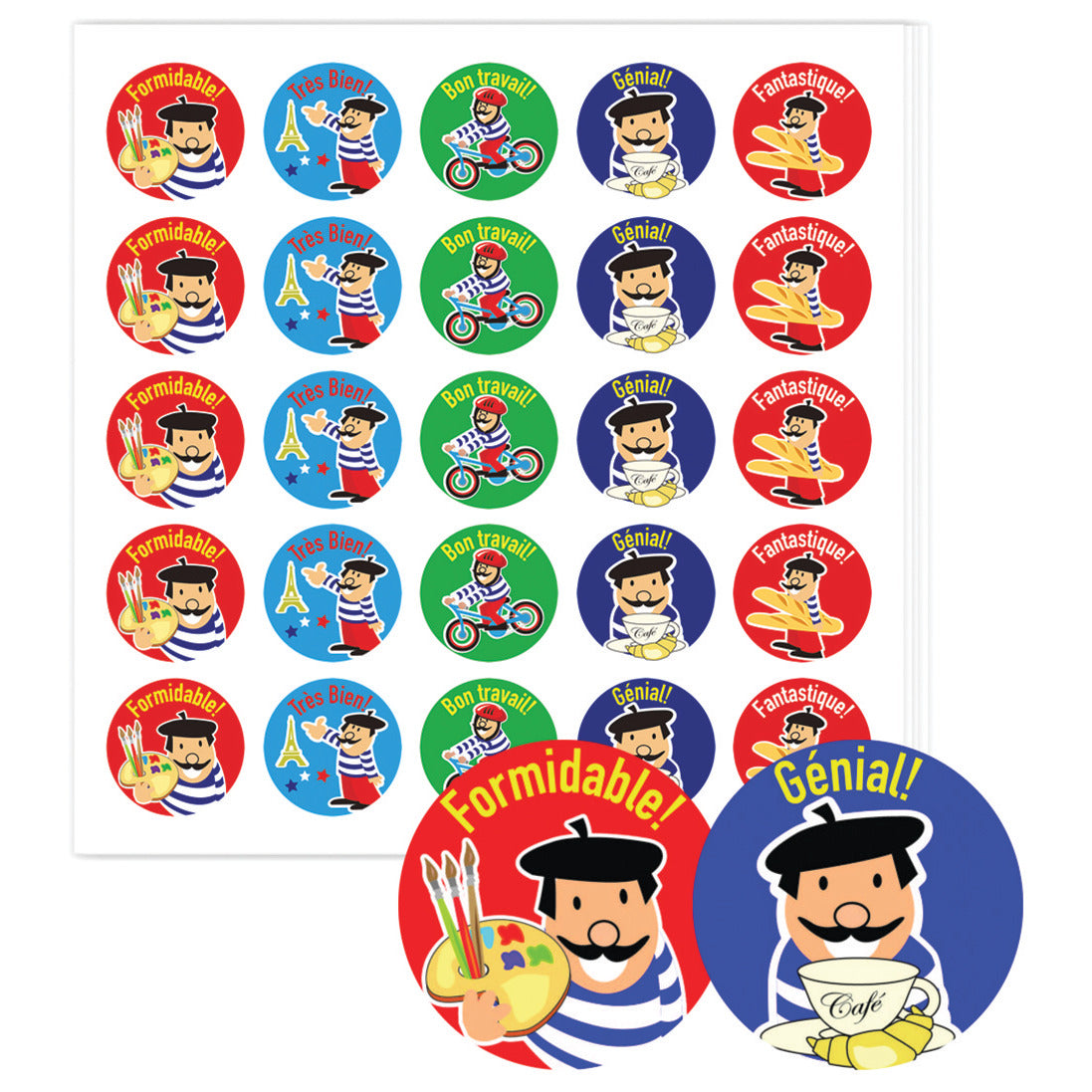 Stickers 28Mm Dia. French Pk 125