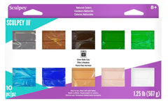 MODELING COMPOUND SCULPEY ASSORTED NATURALS SET OF 10