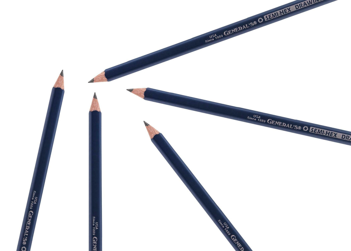 PENCILS DRAWING GENERALS SEMI HEX 6H PACK OF 12