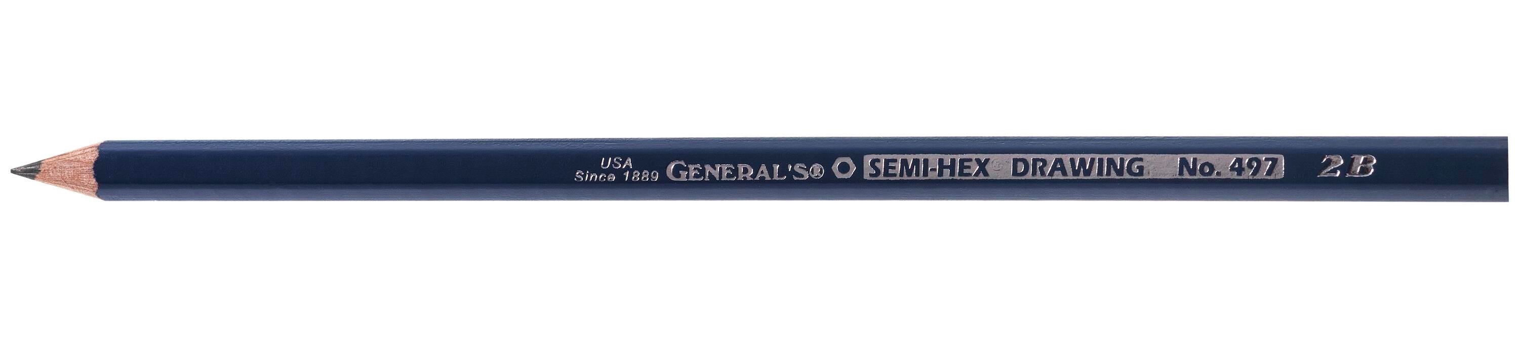 PENCILS DRAWING GENERALS SEMI HEX 2B PACK OF 12