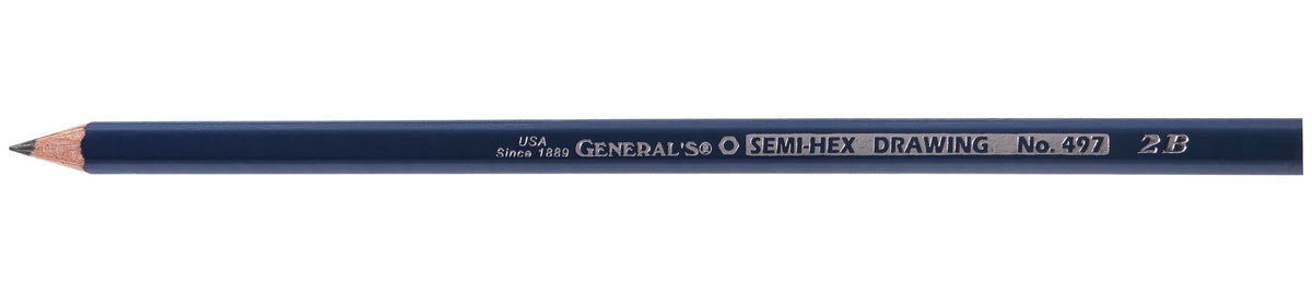 PENCILS DRAWING GENERALS SEMI HEX 2B PACK OF 12
