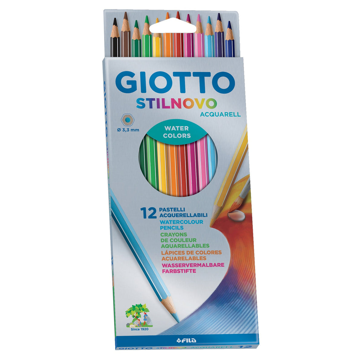 Giotto Watercolour Pencils 12Pk