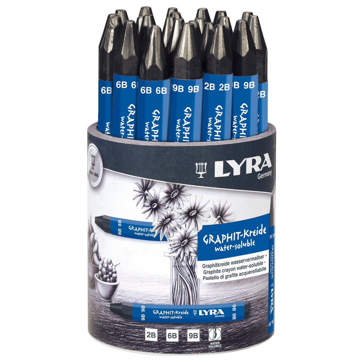 Graphite Stick Watersoluble Asstd24