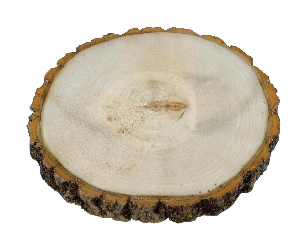 WOOD SLAB ASPEN CROSS-CUT W/BARK