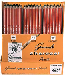 PENCILS CHARCOAL GENERALS ASST HARDNESS BLACK SET OF 72