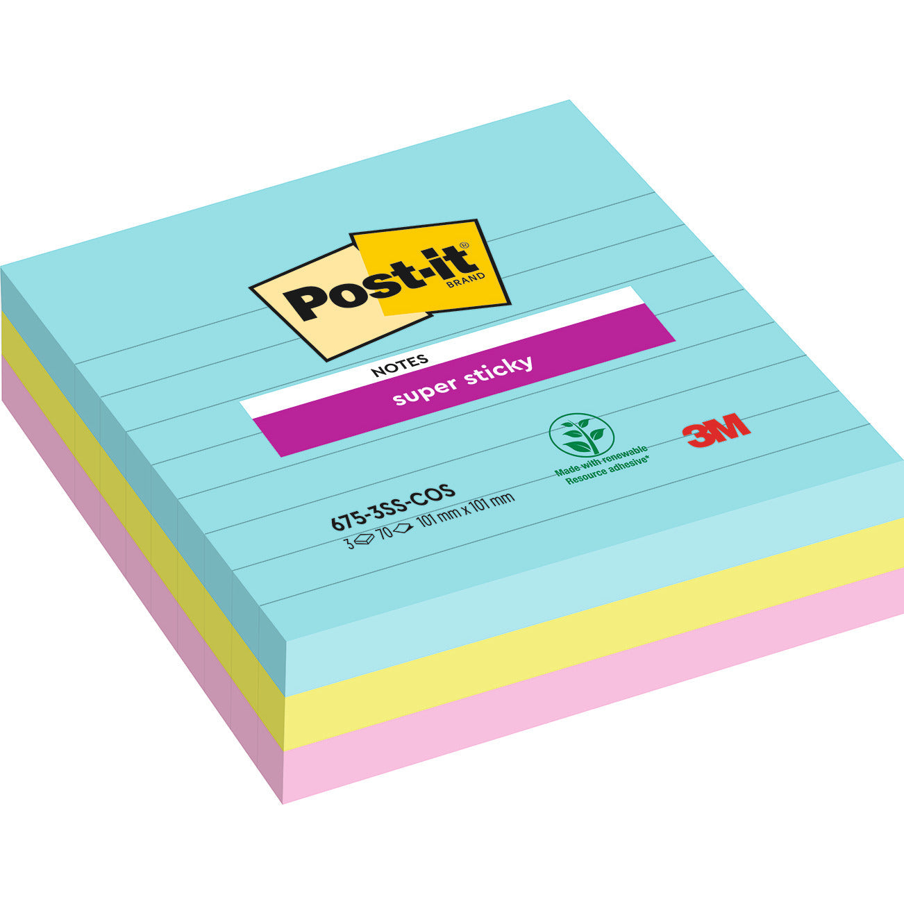 Post It Cosmic Xl Notes 101X101 Pk3
