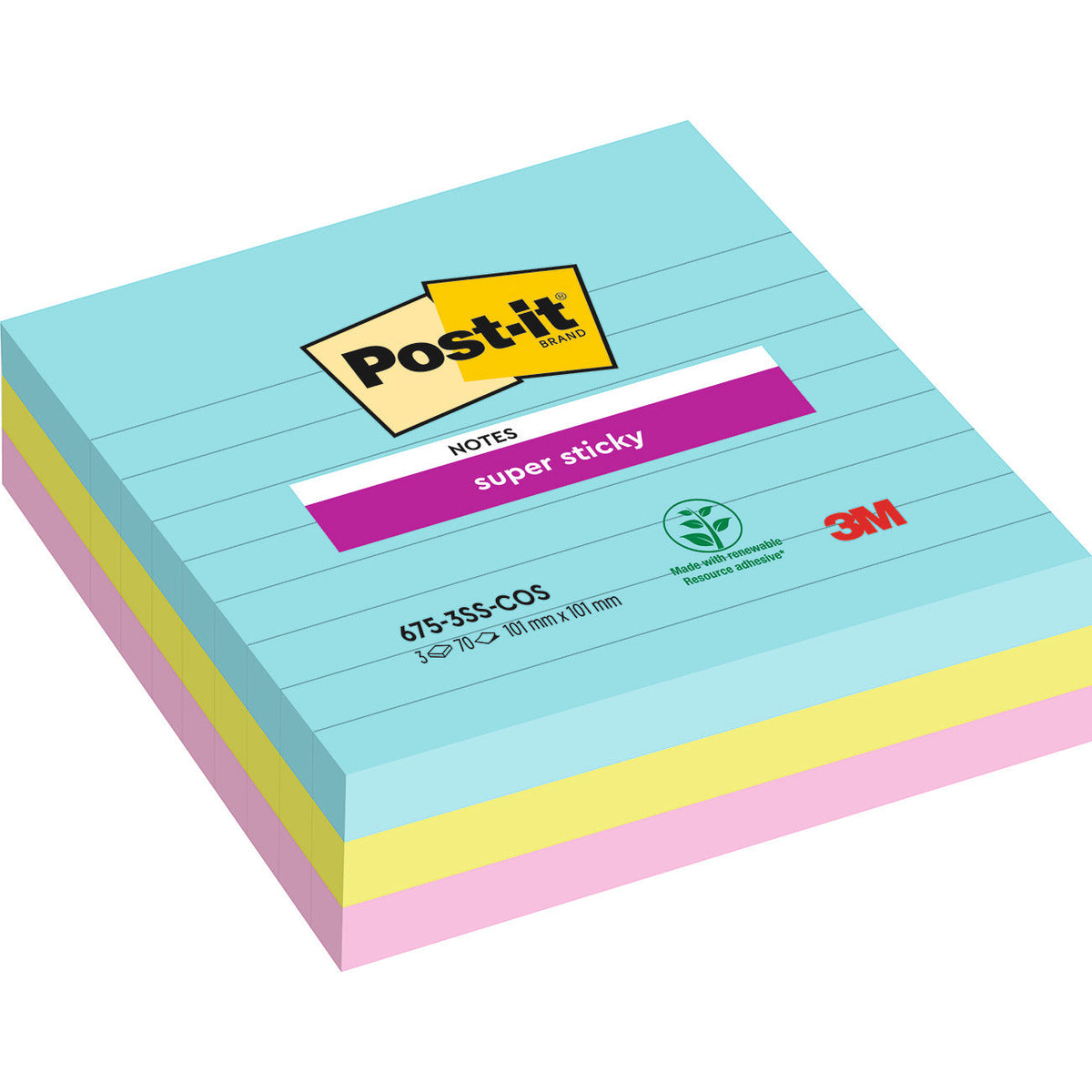 Post It Cosmic Xl Notes 101X101 Pk3