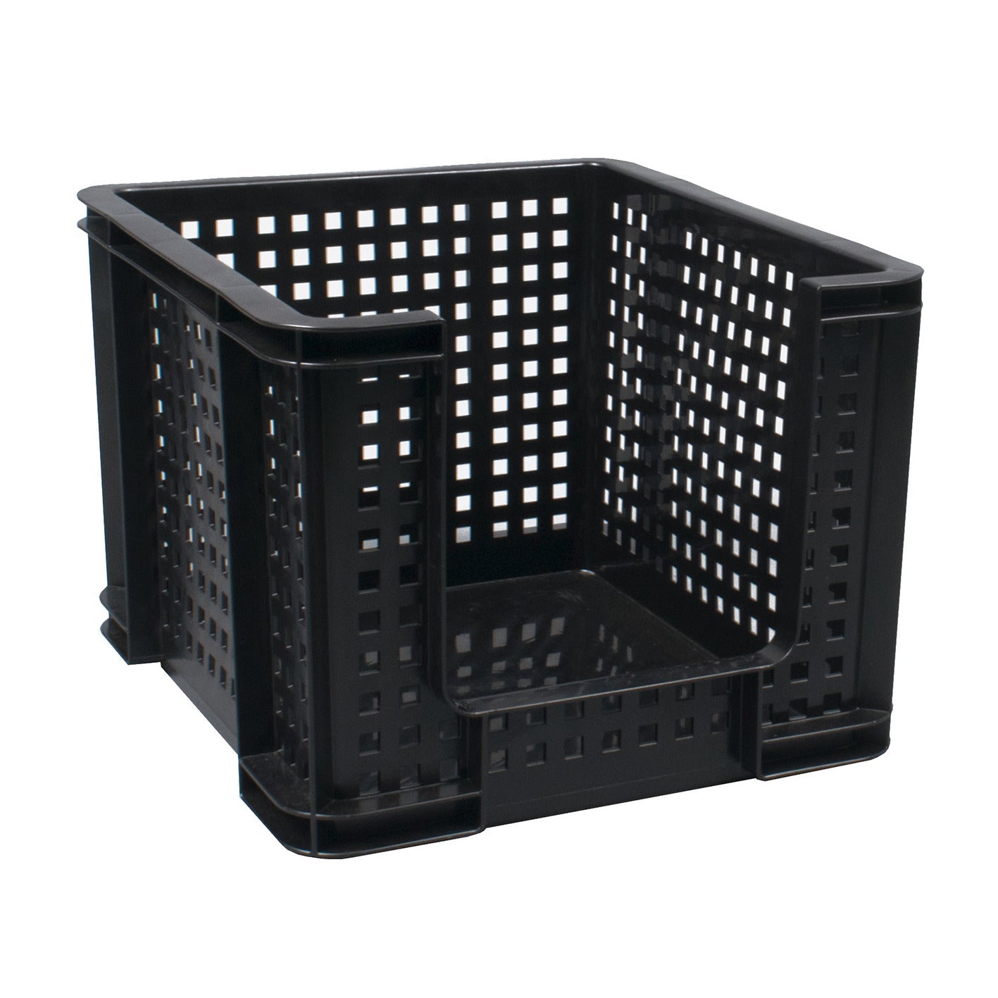 35L Stackable Open Front Crate Blk
