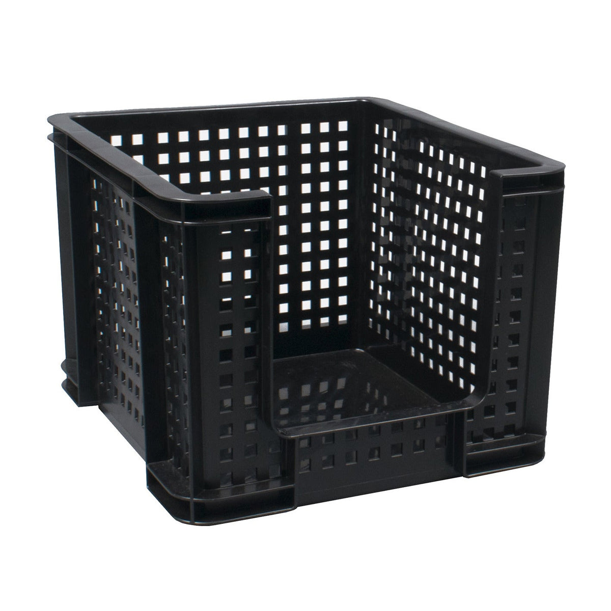35L Stackable Open Front Crate Blk