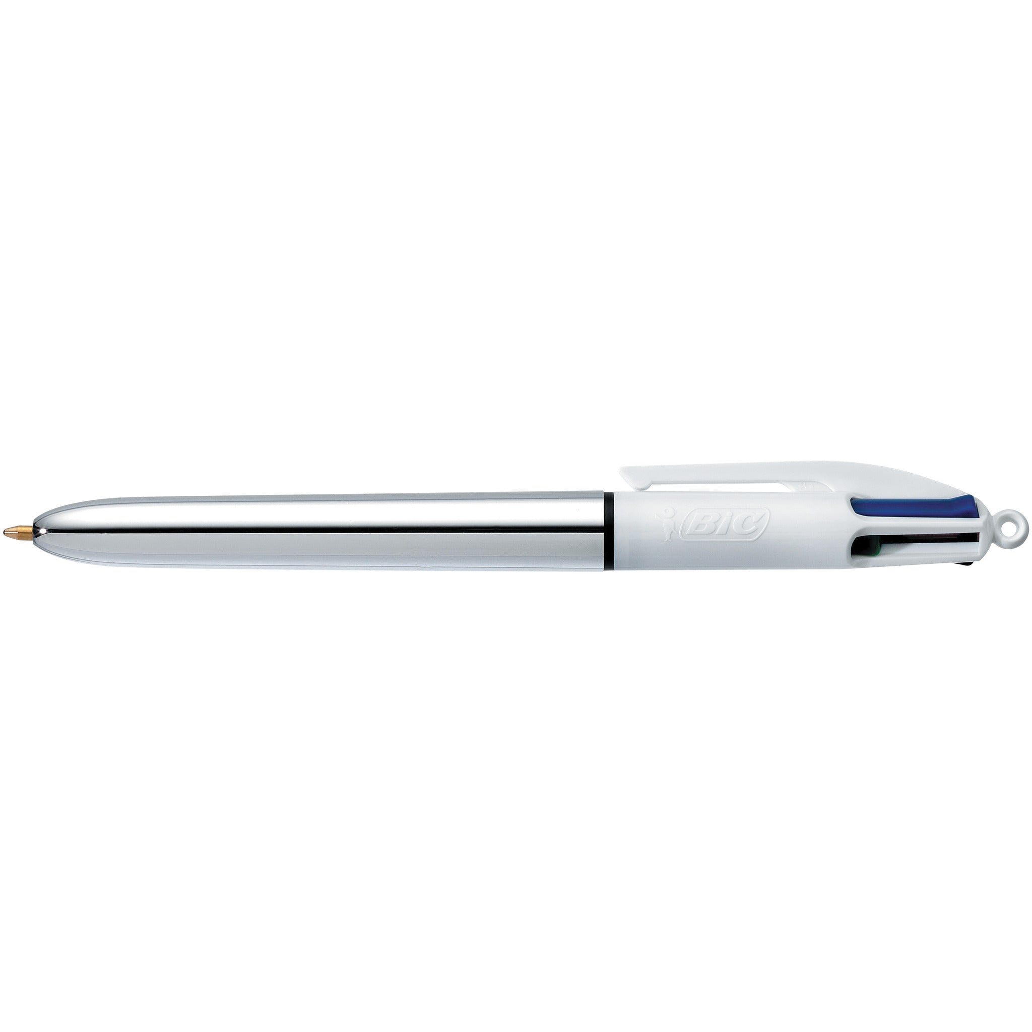 Pen Bic 4Col Shine Silver Pk12