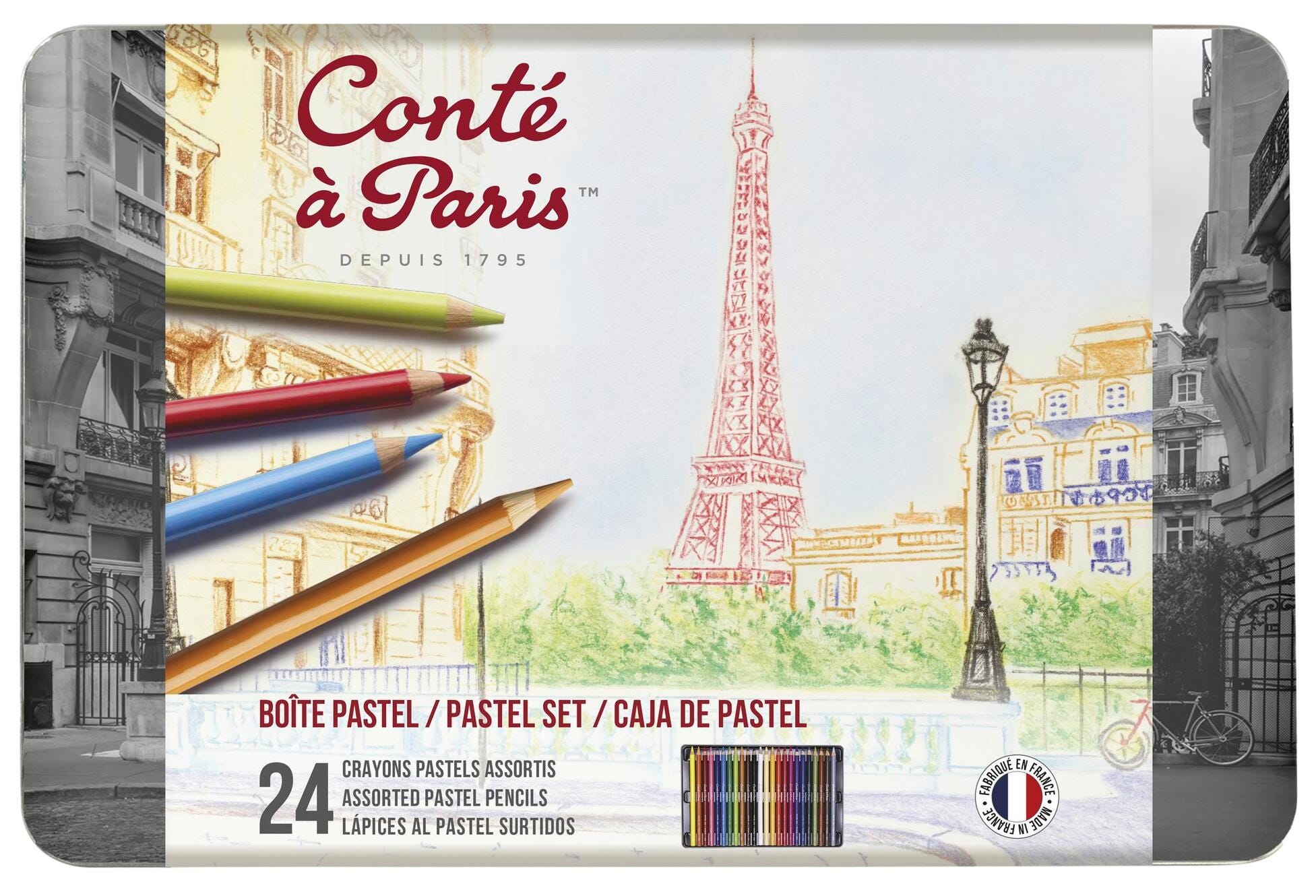 PENCIL PASTEL CONTE ASST COLOR SET OF 24