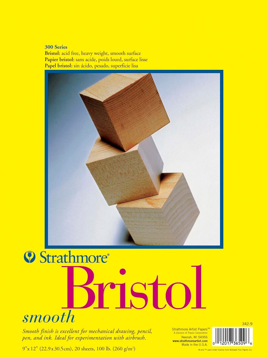 PAD BRISTOL 300 SERIES 14X17 IN 100 LB SMOOTH 20 SHTS