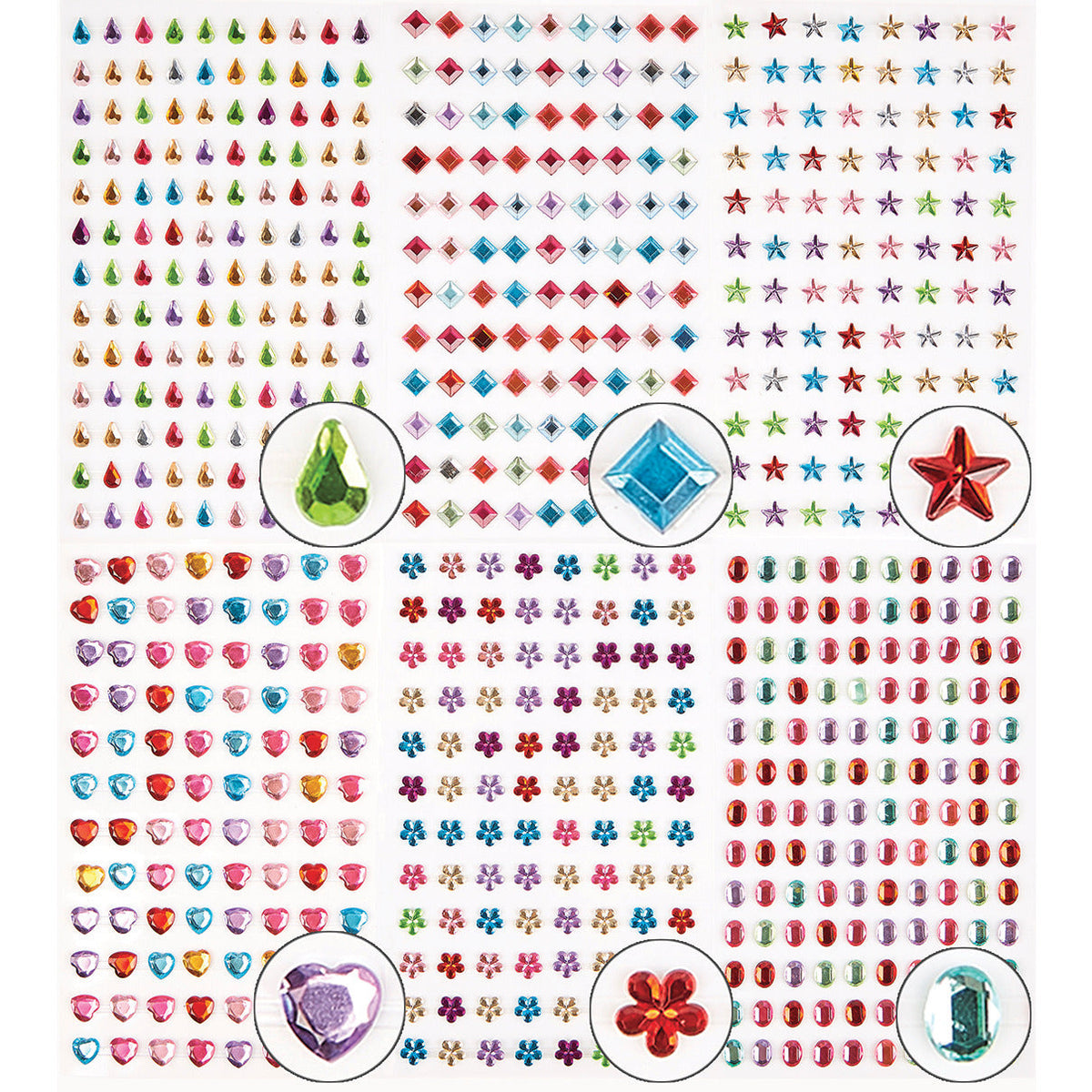 Small Gemstones Peel And Stick Pk640