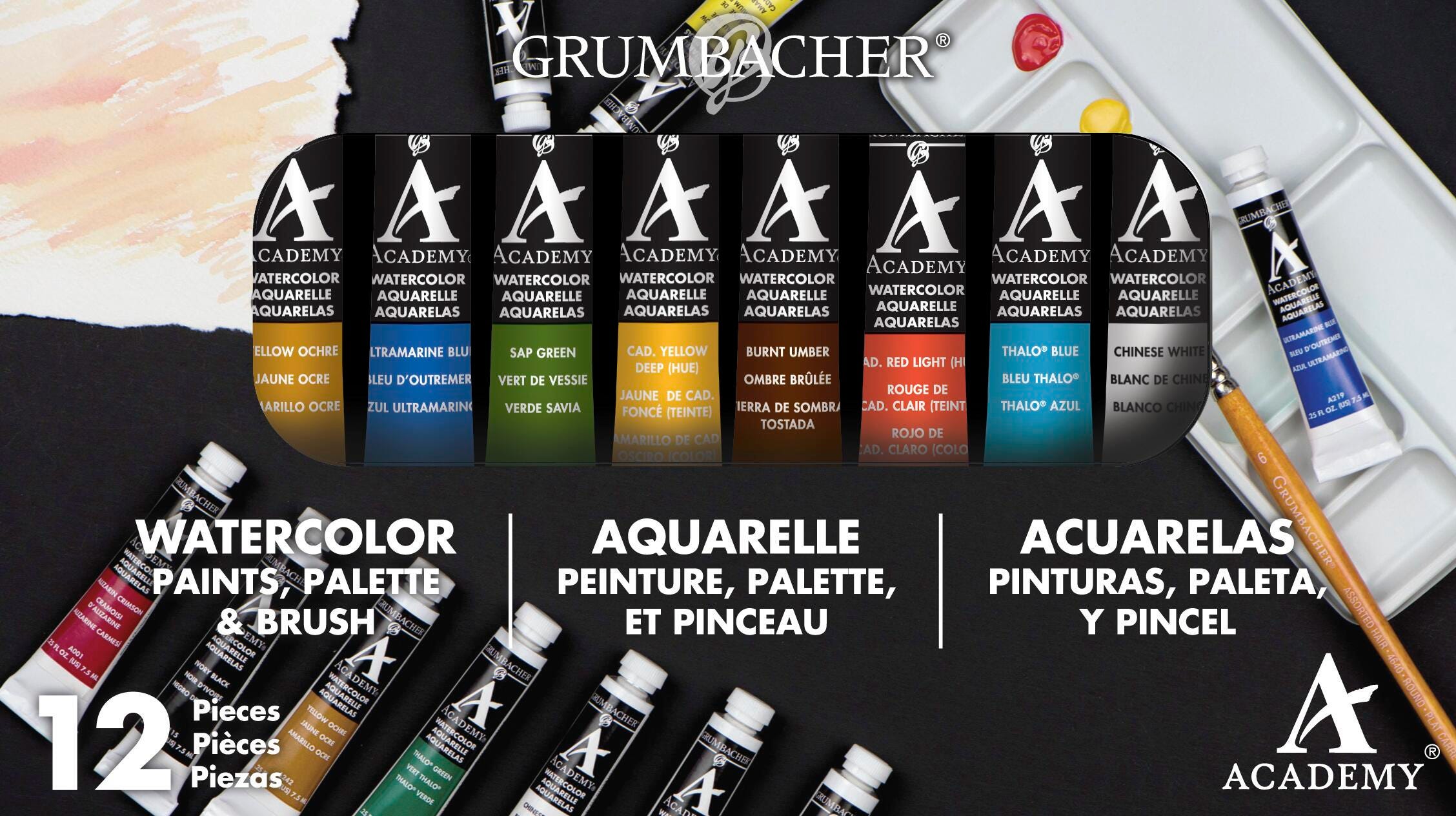 PAINT WATERCOLOR GRUMBACHER ACADEMY 0.25 OZ SET