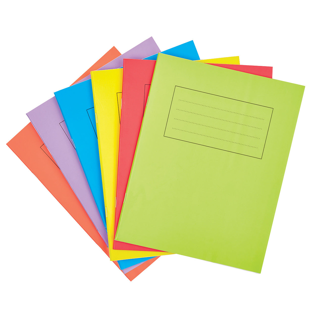A4+ Exercise Books - Smartbuy 80 Page Pack of 50 8mm Ruled With Margin Green Cover