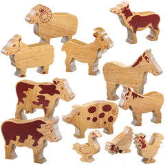 Natural Wooden Farm Animals