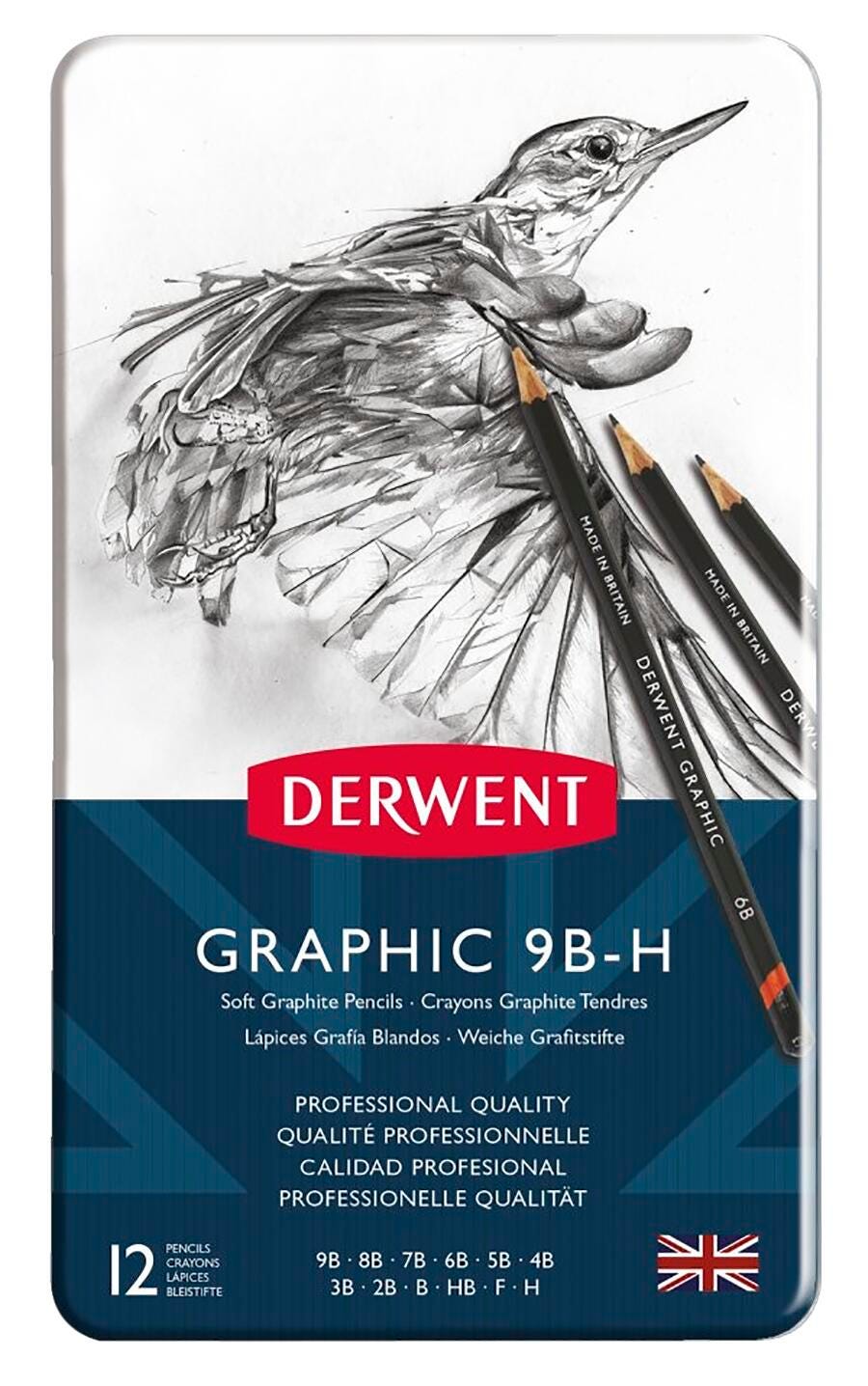 PENCILS DRAWING DERWENT GRAPHIC SKETCHING SET OF 12