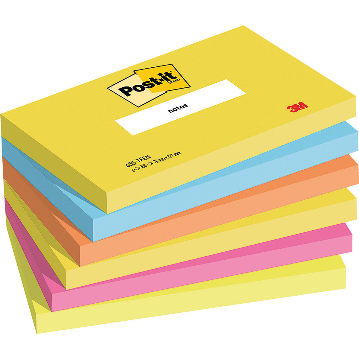Post-It Col Ener 655Tf 76X127Mm Pk6
