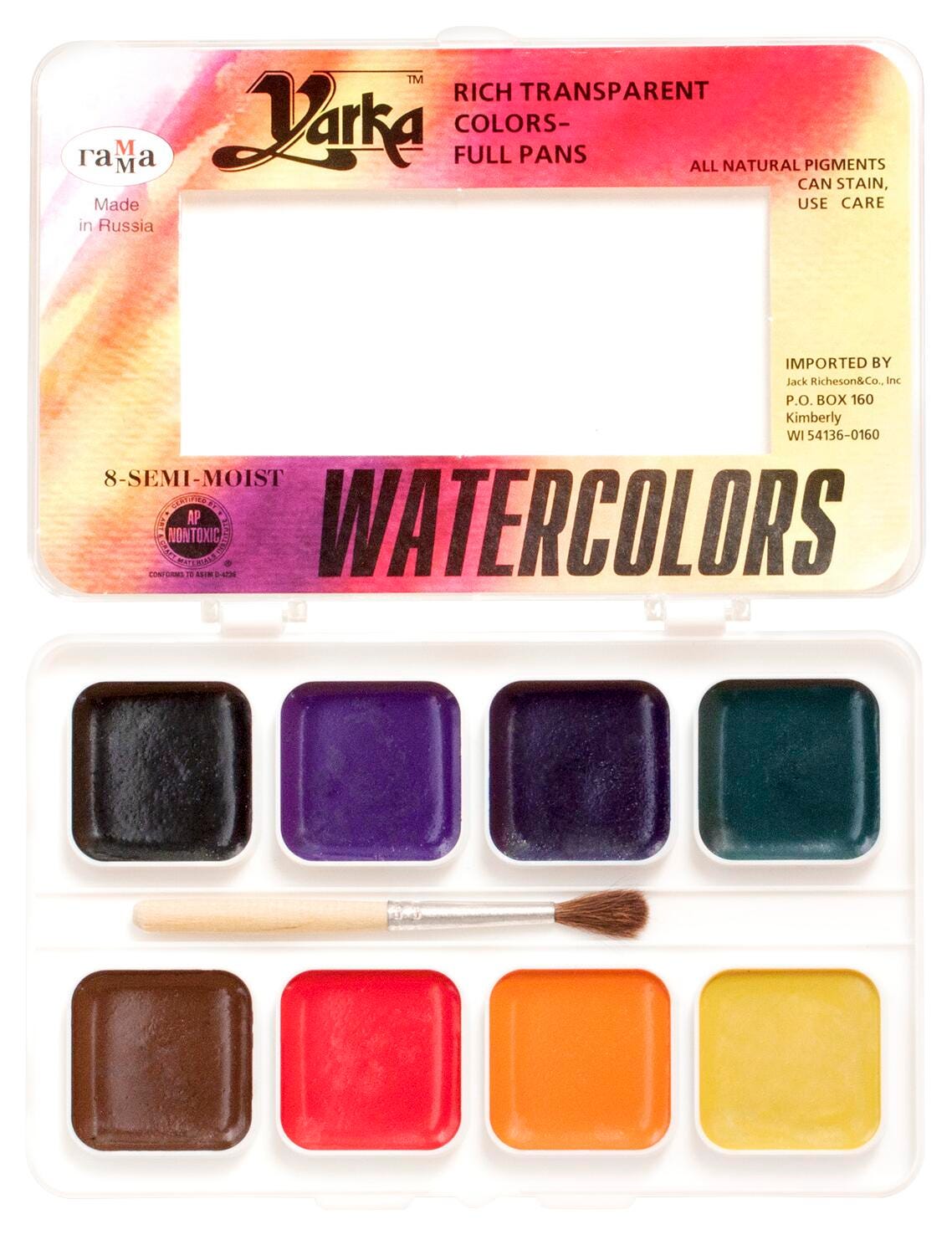 PAINT WATERCOLOR YARKA 8-COLOR PAN W/BRUSH