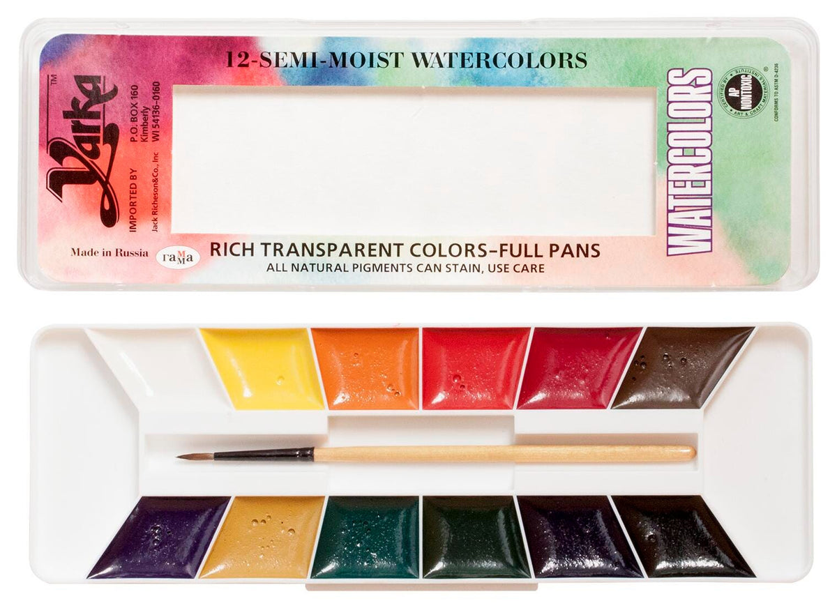 PAINT WATERCOLOR YARKA 12-COLOR PAN W/ BRUSH