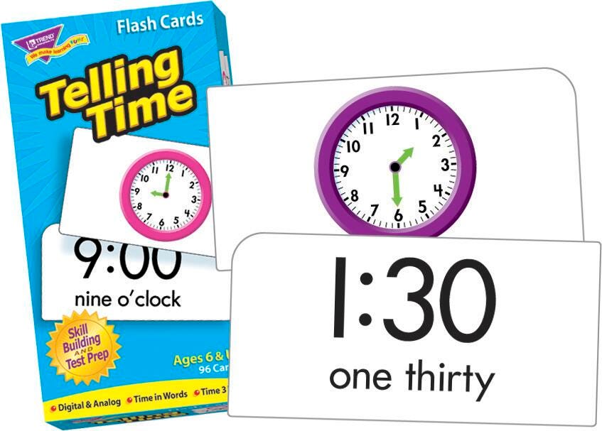 FLASH CARDS TELLING TIME PACK OF 96